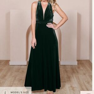 plunging v-neckline and criss-cross straps creating an open-back design!